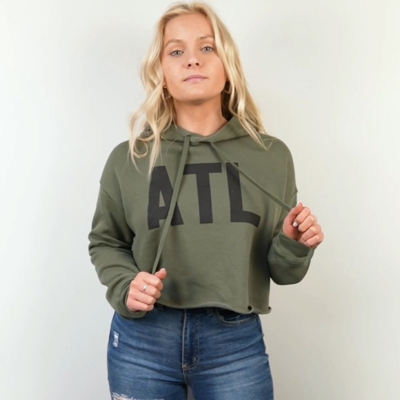 Code Word ATX Grey Soft Crop Hoodie Size Small CROP FLEECE HOODIE - Picture 11 of 11